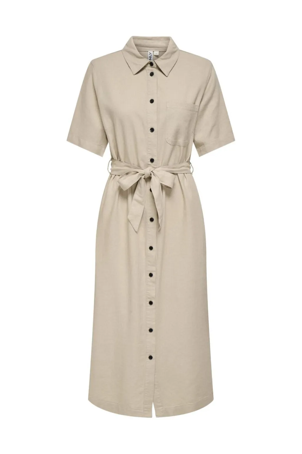 Onlcaro S/S Linen Bl Belt Dress Cc