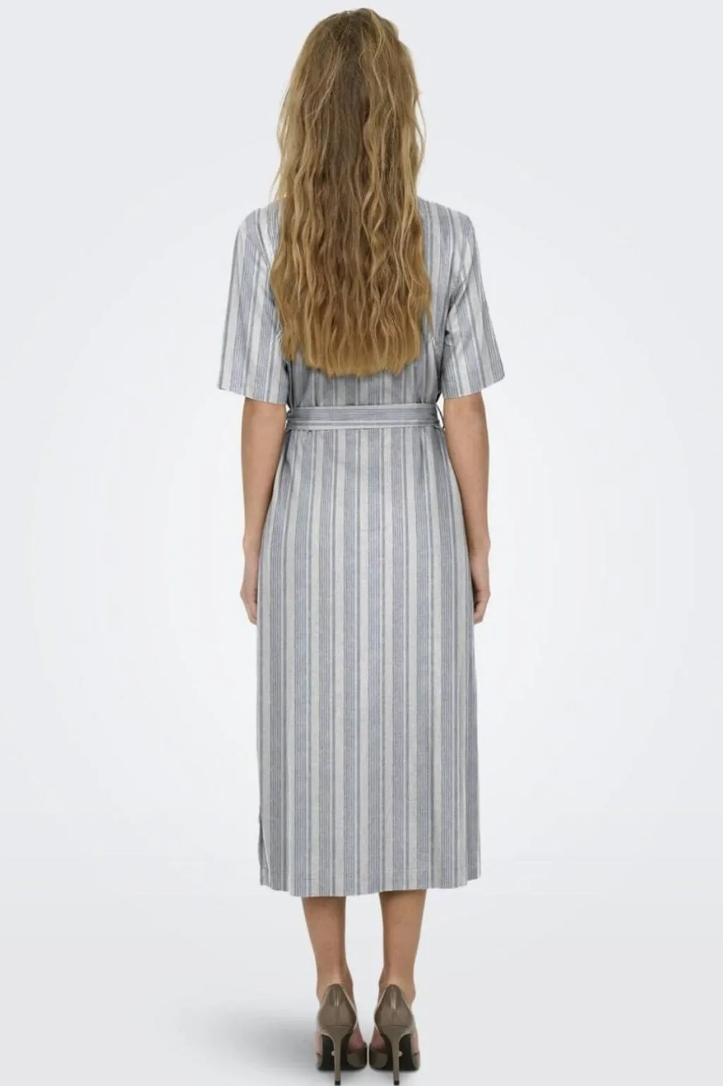 Onlcaro S/S Linen Bl Belt Dress Cc