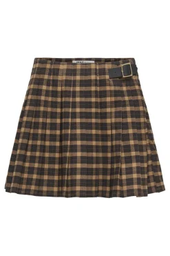 Onlcat Life Plisse Check Skirt