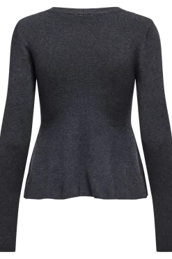 Onlcoco Life Ls Rib Oneck Peplum Cc Knt