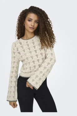 Onlcrystal Life Ls Detail O-Neck Knt