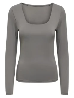 Onlea L/S 2-Way Deep Neck Top