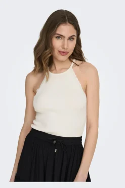Onlgemma Sl Scallop Hltneck Top Knt