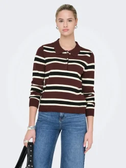 Onllondon Ls Stripe Polo Cc Knt