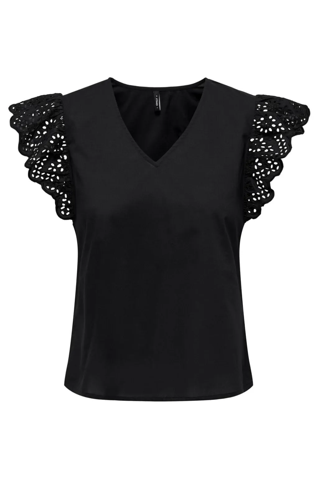 Onllou Life Emb S/S Frill Top