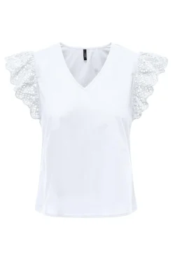 Onllou Life Emb S/S Frill Top
