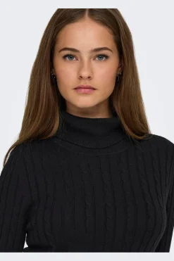 Onllouis Ls Rollneck Cable Dress At Knt