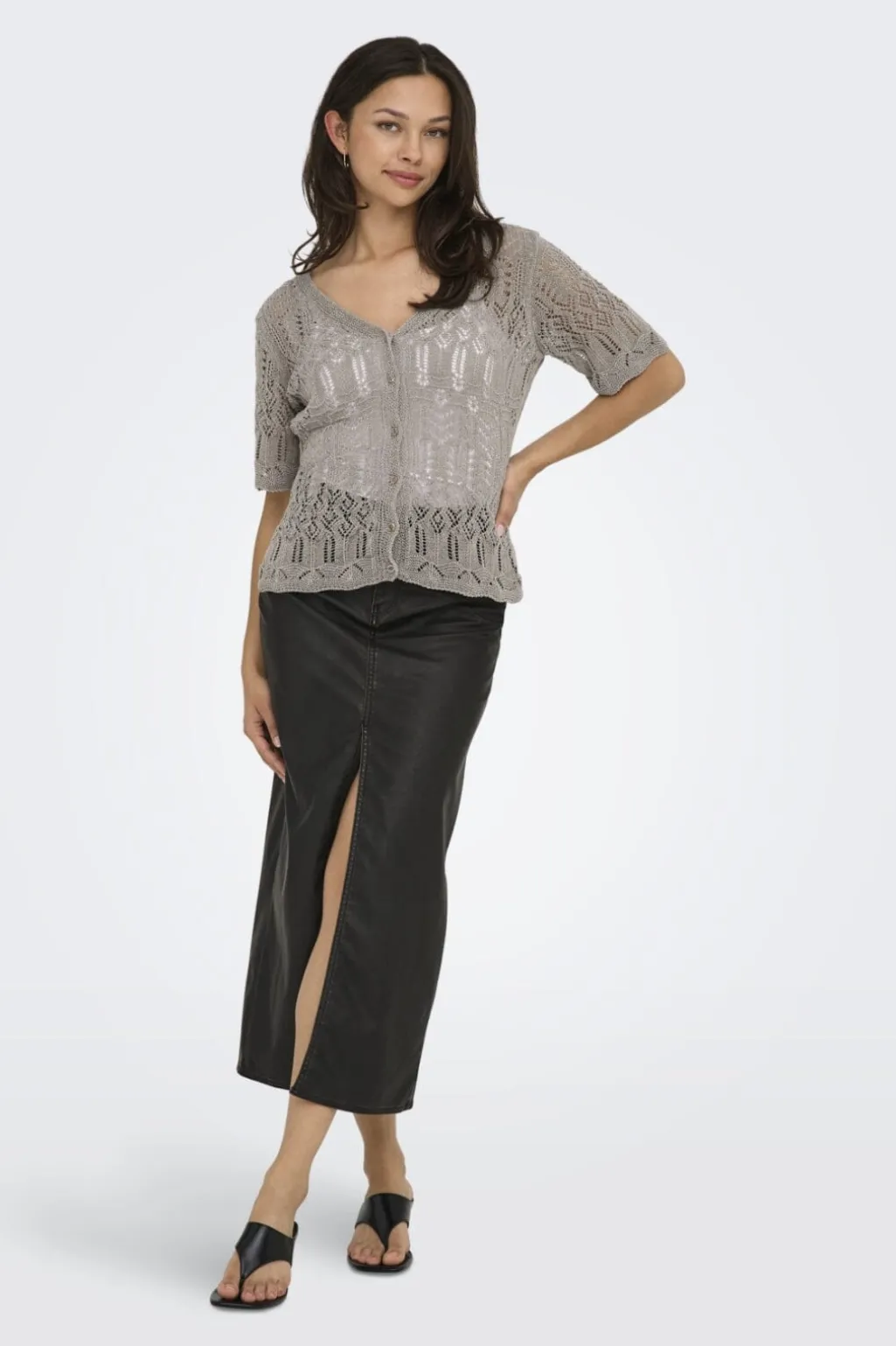 Onllovely Ss Glitter Button Top Knt