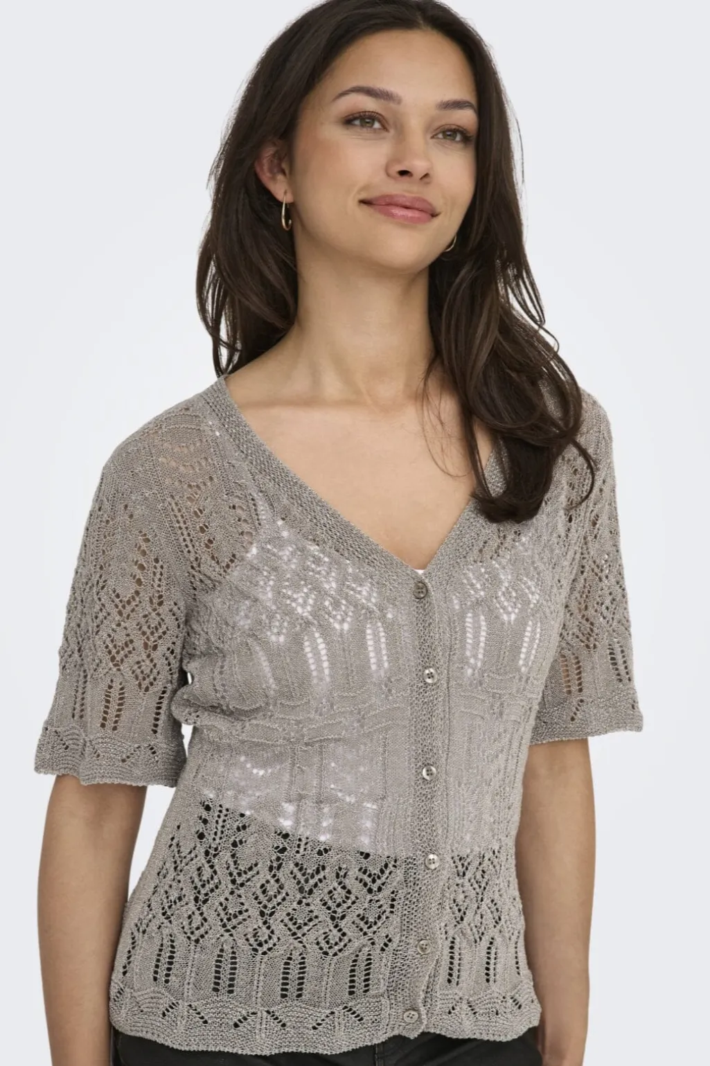 Onllovely Ss Glitter Button Top Knt