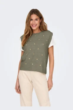 Onlmelody Sl Embroidery O-Neck Knt