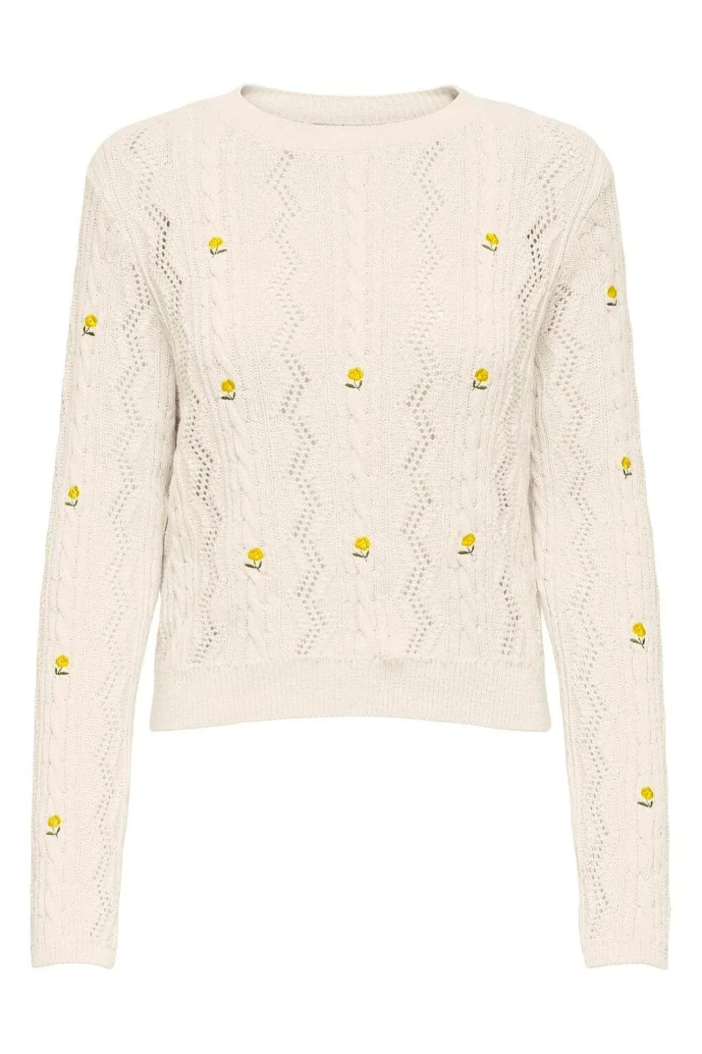 Onlrita Life Ls Embr Cable Knt