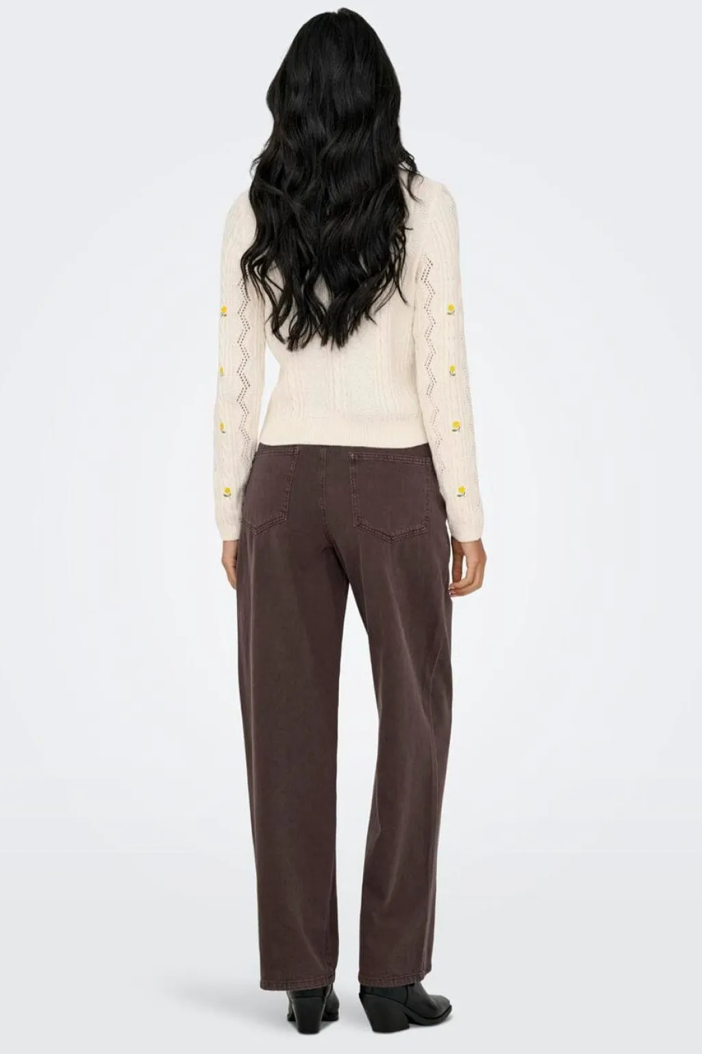 Onlrita Life Ls Embr Cable Knt