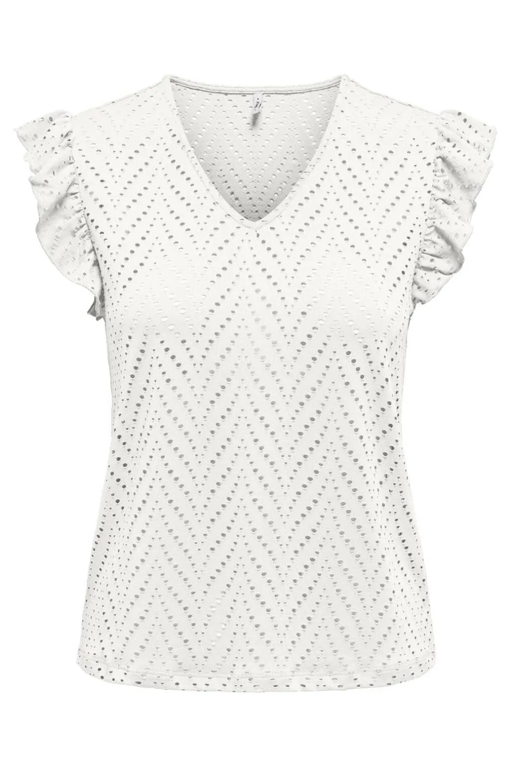 Onlsmilla S/L V-Neck Frill Top