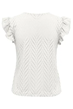 Onlsmilla S/L V-Neck Frill Top