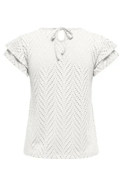 Onlsmilla S/S O-Neck Frill Top