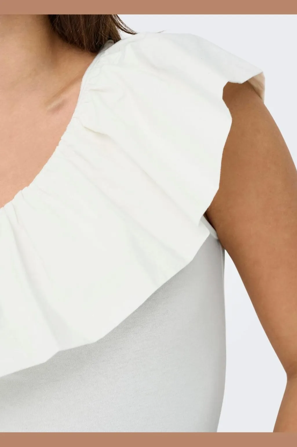 Onlsoffy One Shoulder Mix Top Box