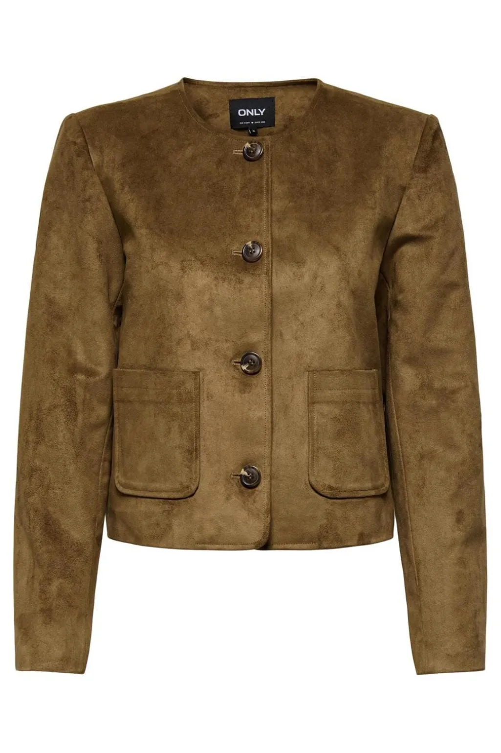Onltulip Faux Suede Button Jacket