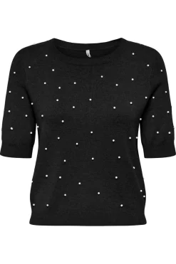 Onlvenice Life Ss Pearl O-Neck Knt