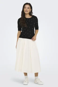 Onlvenice Life Ss Pearl O-Neck Knt