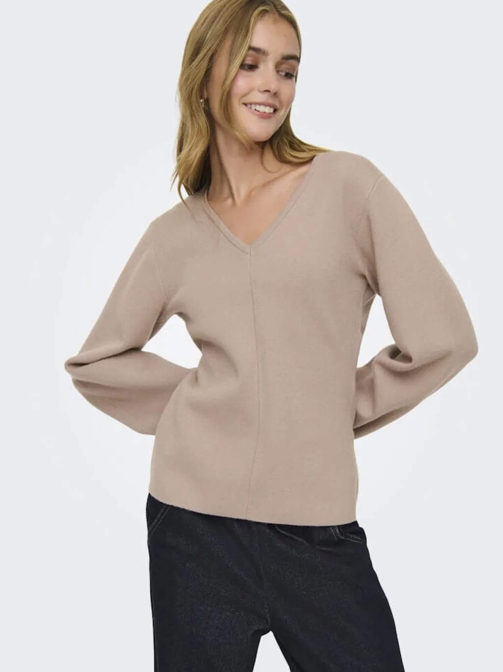 Onlviola Ls Fit V-Neck Knt