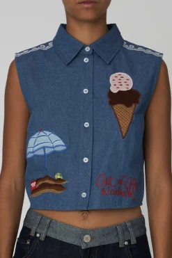 Out Of Office Embroidered Topch52-1173