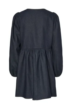 Pcasta Ls O-Neck Tie Denim Dress