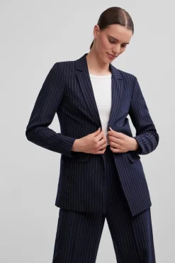 Pcbossy Ls Loose Striped Blazer Noos