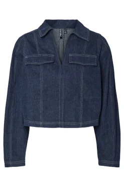 Pcfabia Ls V-Neck Denim Top Fsy