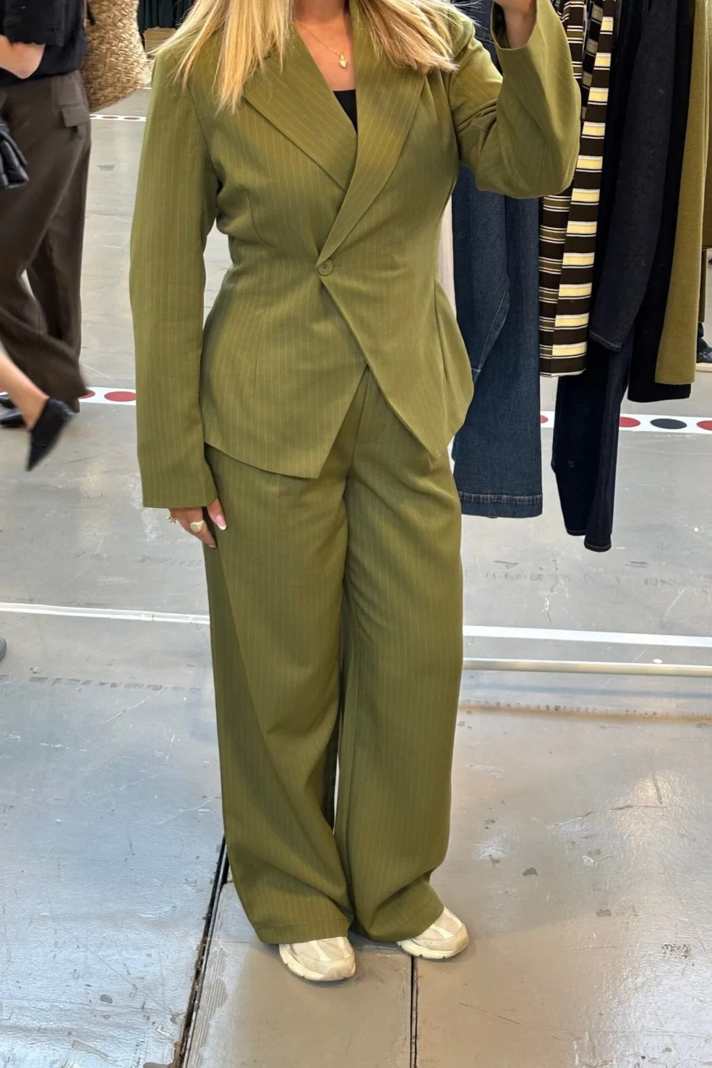 Pcfalka Ls Fittet Pinstriped Blazer