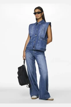 Pcfemma Loose Denim Vest Fsy