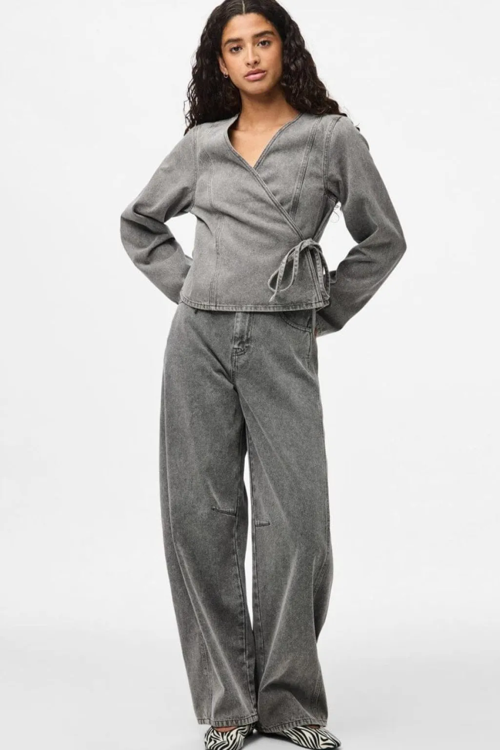 Pcfenna Ls Denim Wrap Shirt Fsy