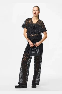 Pclouise 2/4 V-Neck Tie Top