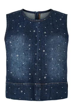 Pcmerle Sl O-Neck Denim Top Fsy Pp