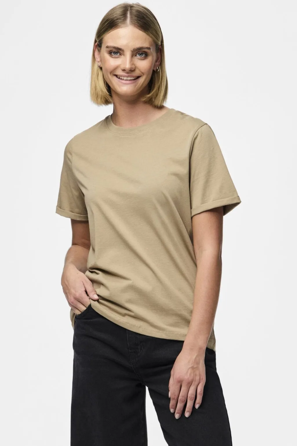 Pcria Ss Fold Up Solid Tee