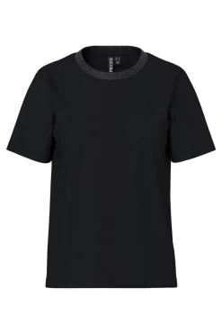 Pcria Ss Lurex Neck Tee