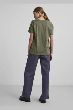 Pcria Ss V-Neck Solid Tee