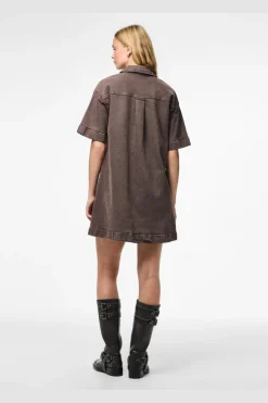 Pcselma 3/4 Zip Denim Dress Fsy