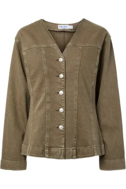 Pcsilke Ls Col Denim Shirt