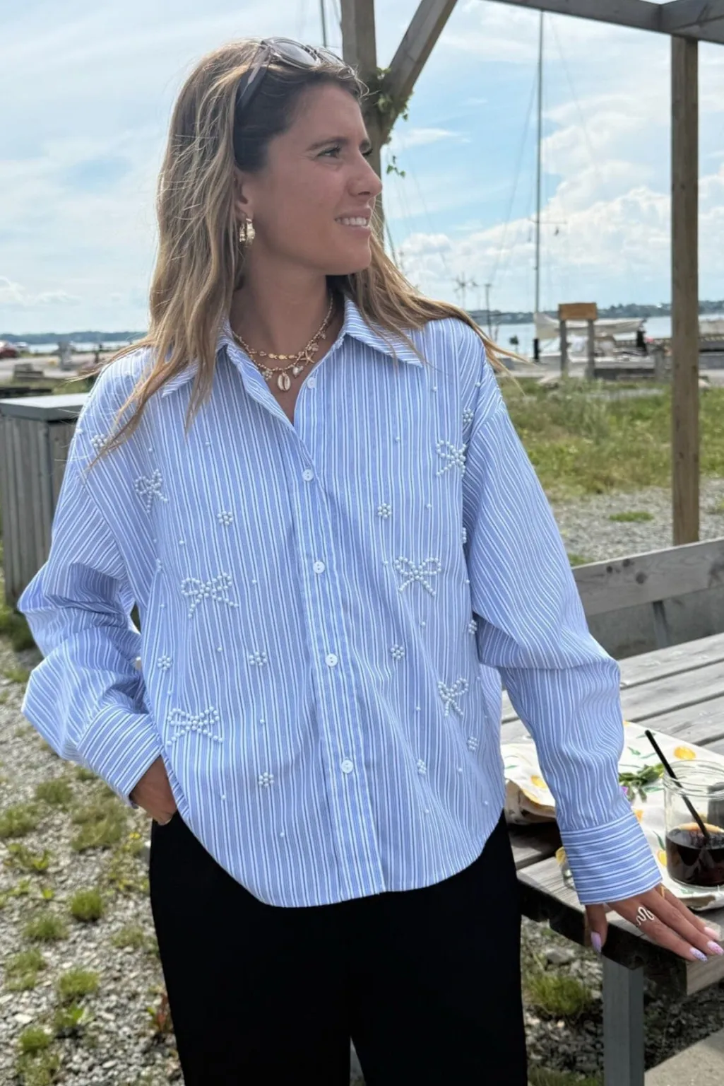 Pearl Bow Shirt 160786C