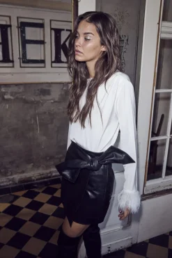 Phoebecc Leather Bow Skirt 34165