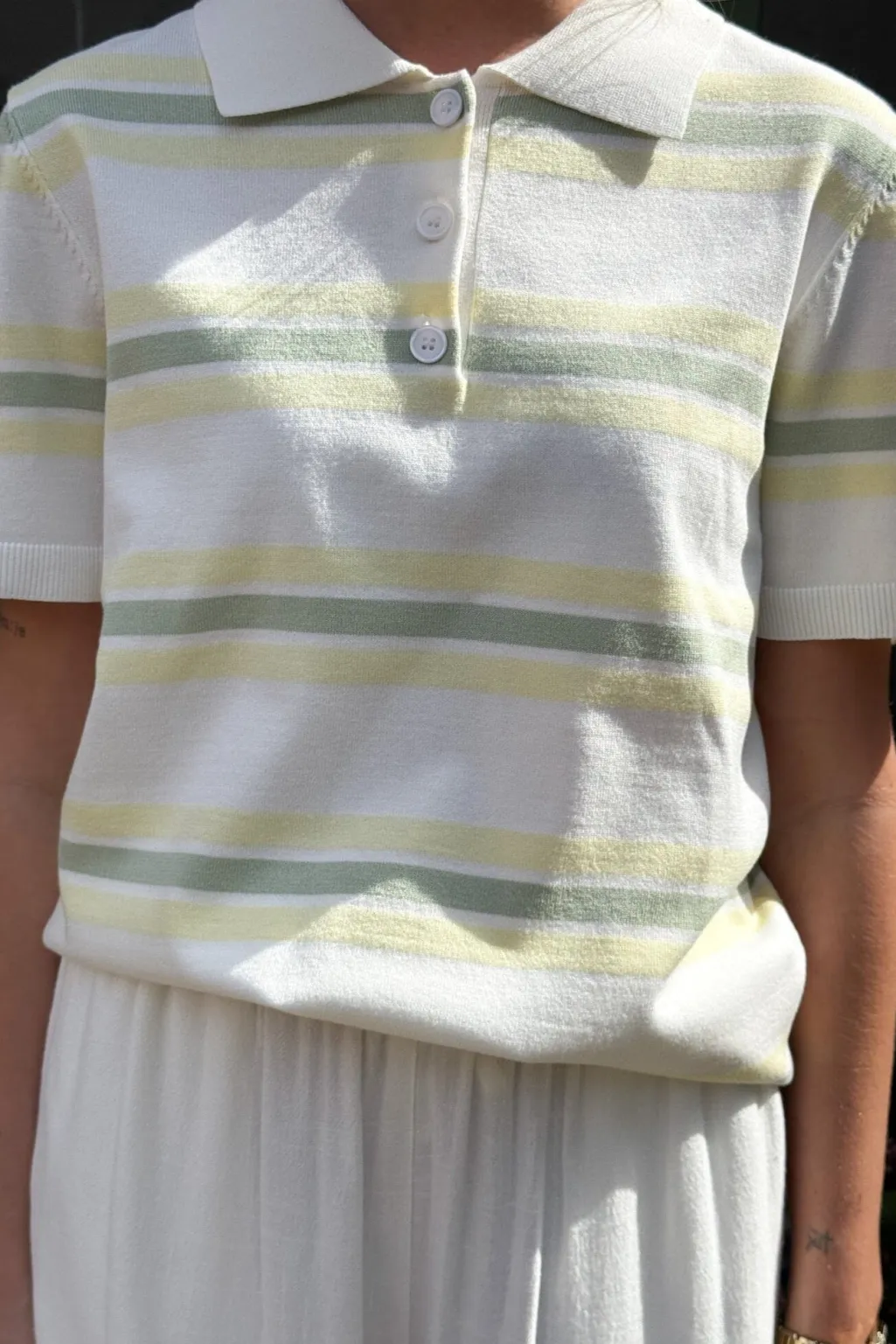 Polo Stripe Knit Blouse AV5060