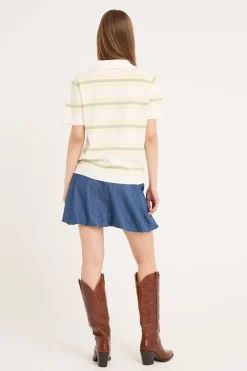 Polo Stripe Knit Blouse AV5060
