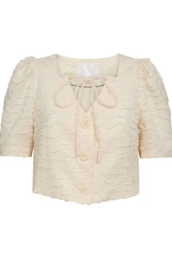 Rachelcc Crop Tie Ss Shirt 35801