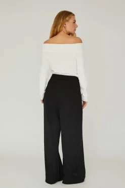 Rib Offshoulder Blouse