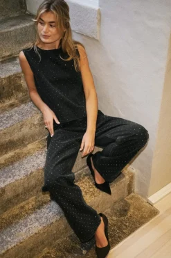 Rissa Bedazzled Denim Top 164461