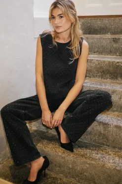 Rissa Bedazzled Denim Top 164461