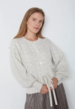 Rowcc Pointelle Tie Cardigan 32241