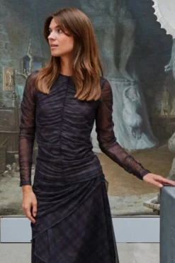 Saffron Check Mesh Skirt 167206