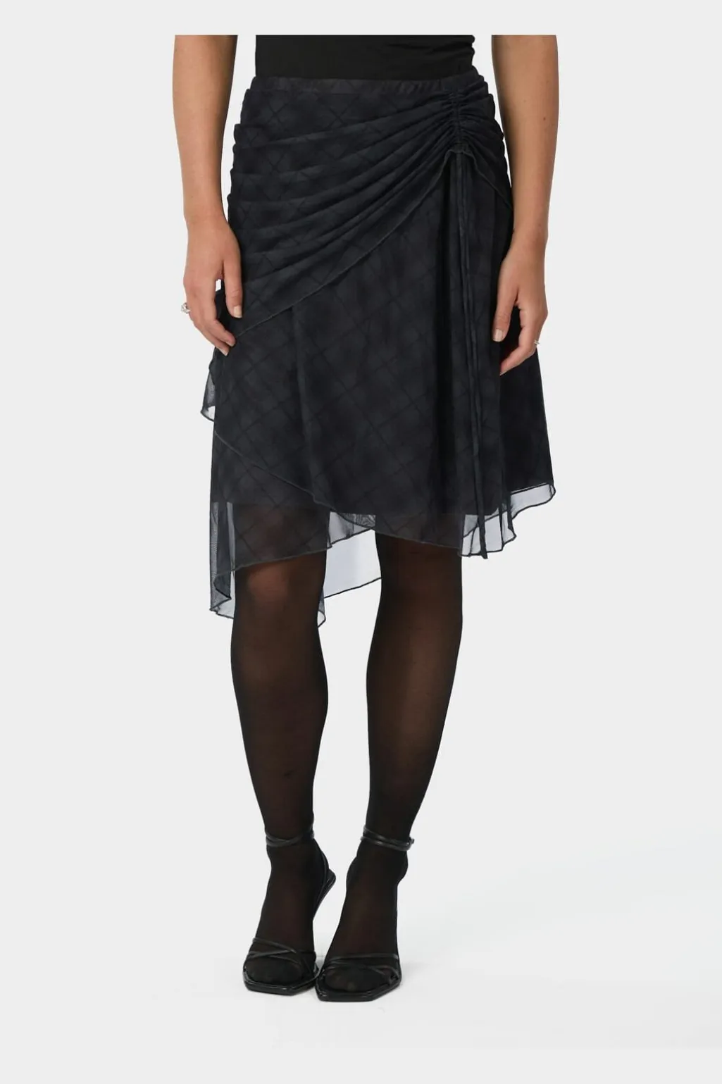 Saffron Check Mesh Skirt 167206