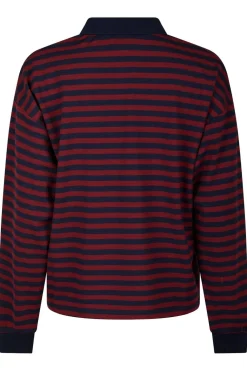 Sara Wide Stripe Polo Blouse 164258